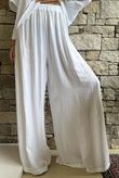 Cyril Crinkelle Wide Leg Pant White